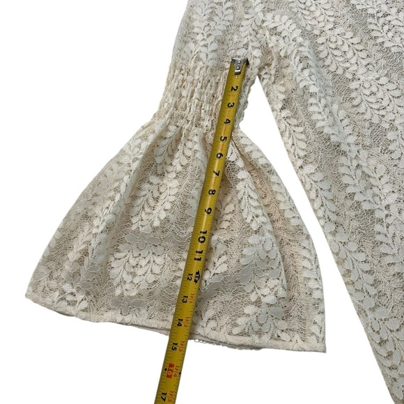Michael Michael Kors Ivory Bell Sleeve Lace Dress Size M - Picture 7 of 15
